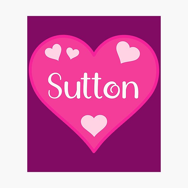 Artikelvorschau, Sutton Name Pink Heart entworfen und verkauft von Jeallan Designs.