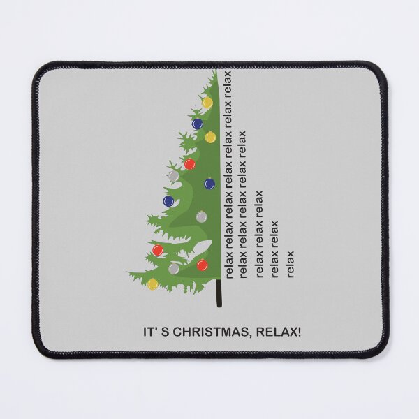 Artikelvorschau, Weihnachtsbaum mit Text „Entspannen“. entworfen und verkauft von GiCapgraphics.