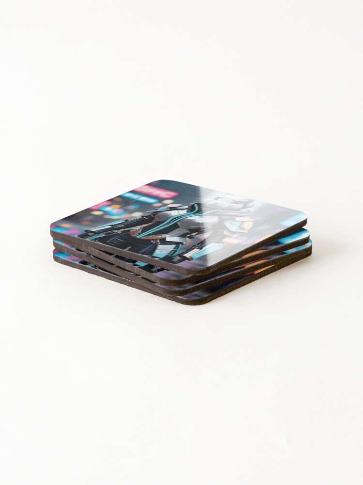 Thumbnail 4 of 5, Coasters (Set of 4), Cyberpunk Rabbit 3 designed and sold by Decyo.