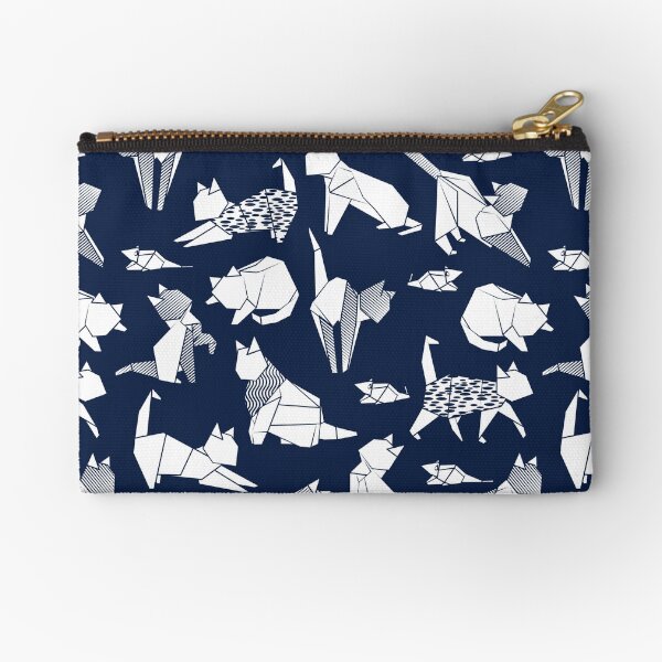 Item preview, Origami kitten friends // blue navy background paper cats designed and sold by SelmaCardoso.