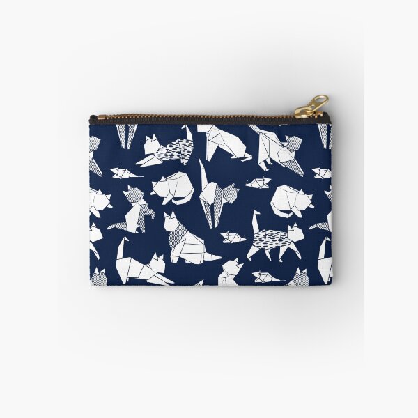 Item preview, Origami kitten friends // blue navy background paper cats designed and sold by SelmaCardoso.