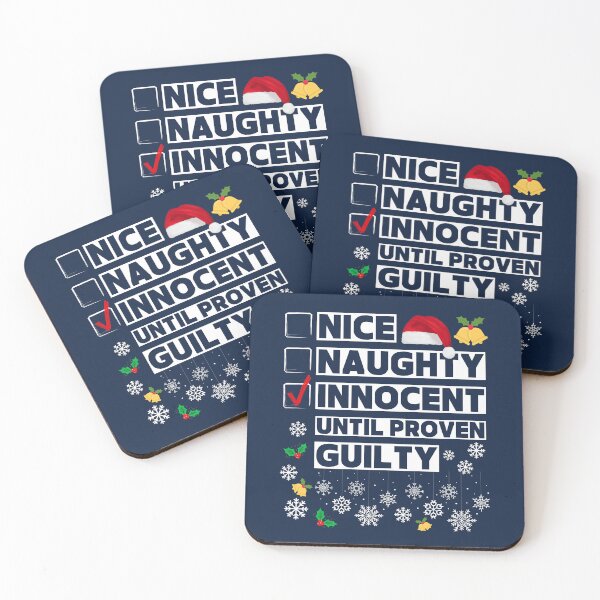 Item preview, Funny Christmas List Nice Naughty Innocent Until Proven Guilty Xmas Family Matching Pajamas designed and sold by LittleZea.