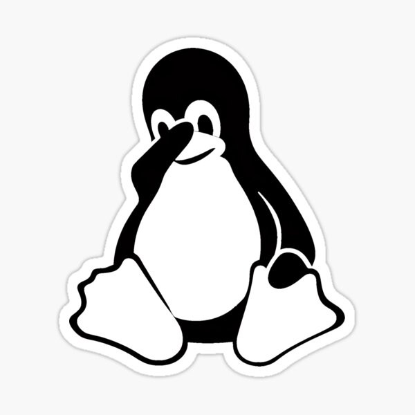 Item preview, Linux Tux Facepalm - Black and White designed and sold by CutePlanetEarth.