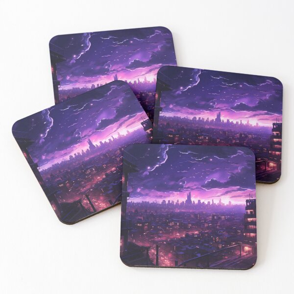Artikelvorschau, Anime City Purple skyline entworfen und verkauft von SunMoonMilk.