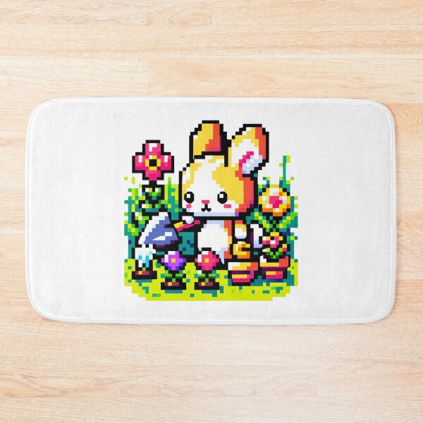 Item preview, Garden Bunny 8-Bit Pixel Horticulture - Cute Rabbit Gardening designed and sold by PixelPunkster.