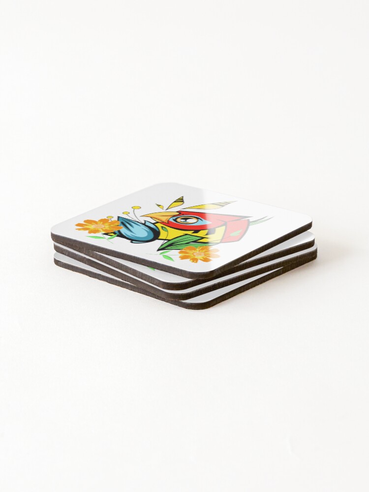 Thumbnail 4 of 5, Coasters (Set of 4), Parrot designed and sold by SaylarStickers.