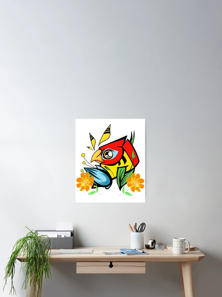 Thumbnail 2 of 3, Poster, Parrot designed and sold by MoroccanCreator.