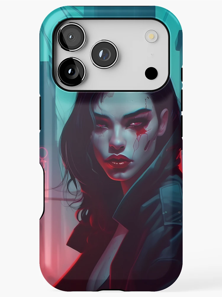 Thumbnail 1 of 4, iPhone Case, Cyberpunk Woman designed and sold by RaccoolDesign.