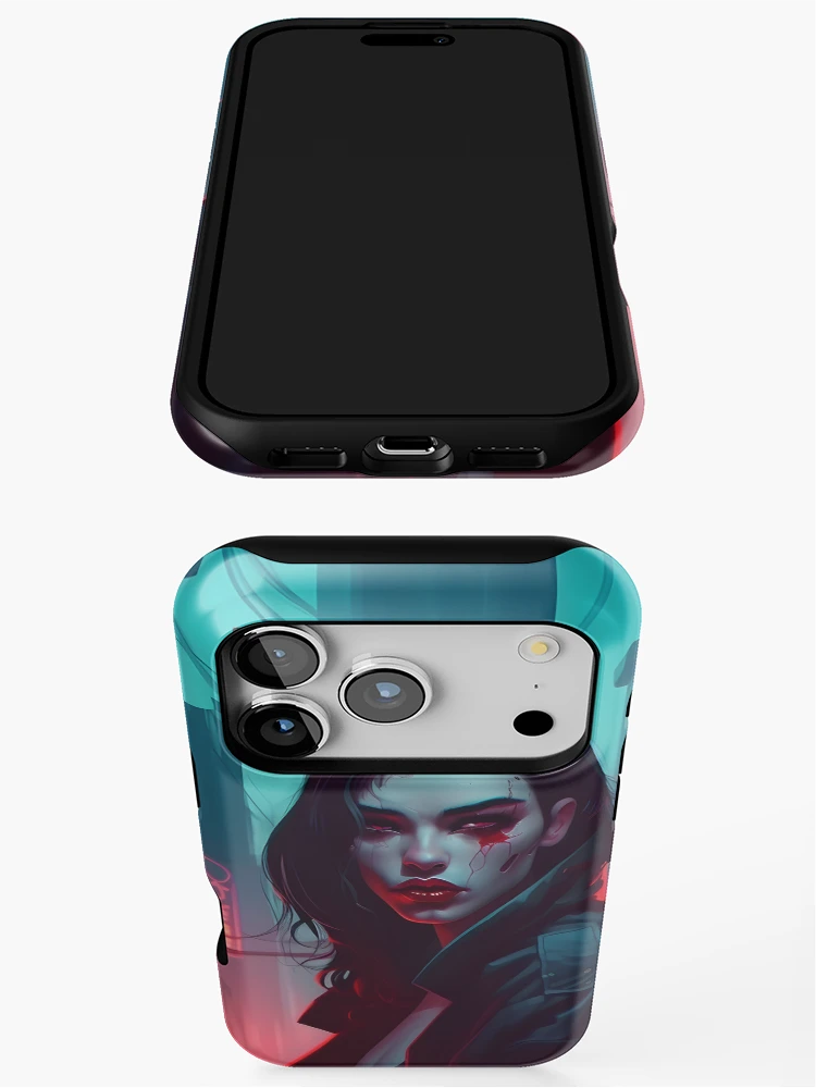 Thumbnail 3 of 4, iPhone Case, Cyberpunk Woman designed and sold by RaccoolDesign.