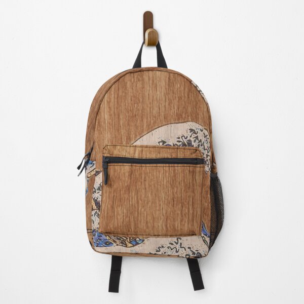 Item preview, Hokusai The Great Wave with wood pattern texture designed and sold by miyabi-bonds.