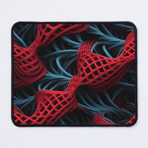 Item preview, Lattice Flow: Red and Teal Dynamic Weave designed and sold by VectorPlace.