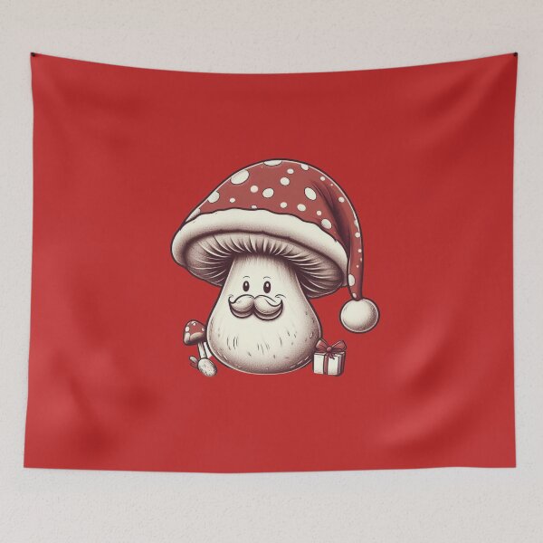 Item preview, Santa Claus Mushroom with Santa Hat Christmas Santa Claus Funny Cute Christmas Art Nature| Merry Christmas! designed and sold by FestivePalette.
