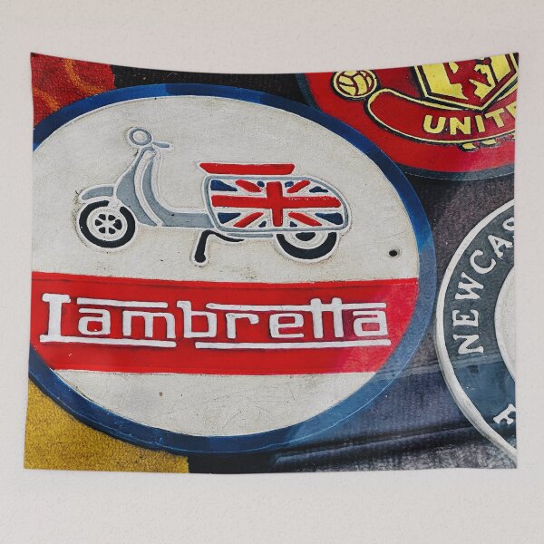 Item preview, vintage Lambretta advertising signs designed and sold by RoyalTarget.