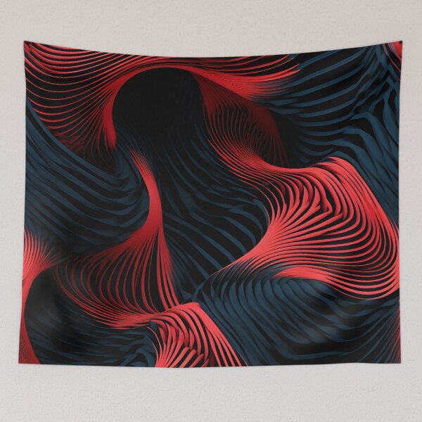 Item preview, Vortex Elegance: Red and Black Abstract Swirls designed and sold by VectorPlace.