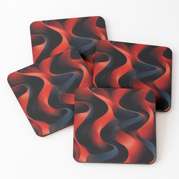 Item preview, Crimson Waves: Abstract Red on Black Art designed and sold by VectorPlace.