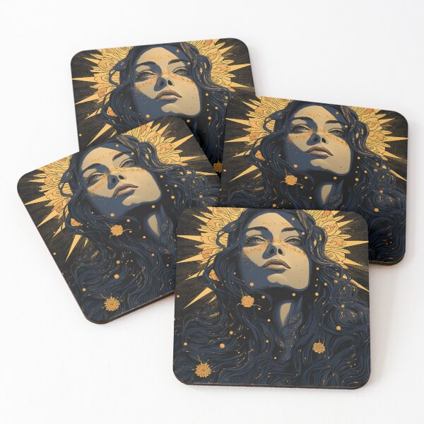 Item preview, The Lady of the Sun has stars of golden light. designed and sold by Darda-art.