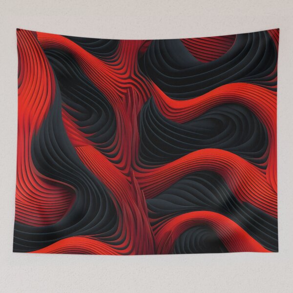 Item preview, Sable Swirls: Red Ribbons in Abstract Flow designed and sold by VectorPlace.