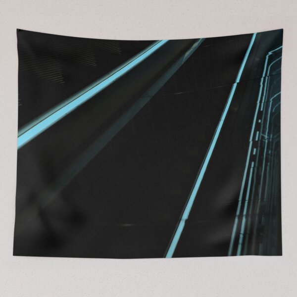 Item preview, Abstract Aqua Blue Escalator Neon Lines 1  designed and sold by Diana van Neck.