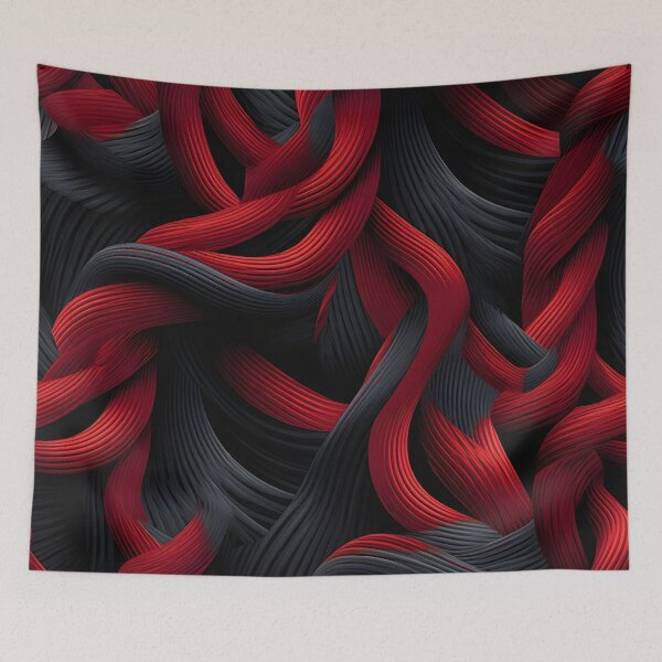 Item preview, Crimson Twists: Abstract Ebony Weaves designed and sold by VectorPlace.