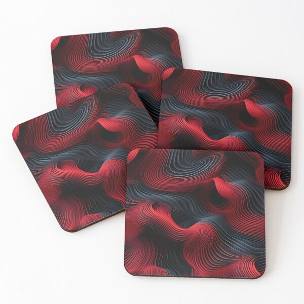 Item preview, Velvet Ripples: Dynamic Red and Black Abstract designed and sold by VectorPlace.