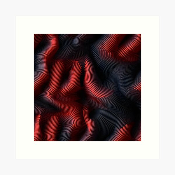 Aperçu de l'œuvre Crimson Folds : couches abstraites rouges et noires créée et vendue par VectorPlace.