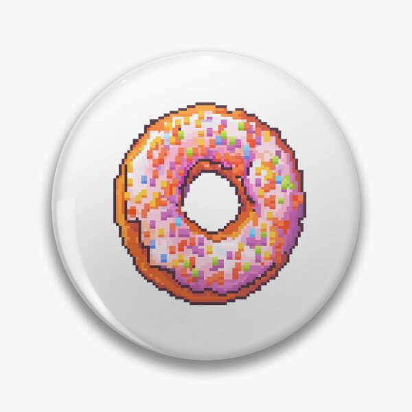 Item preview, Pink Strawberry Donut - Pixel art designed and sold by octoboobs.