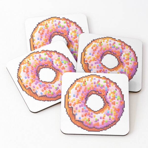 Item preview, Pink Strawberry Donut - Pixel art designed and sold by octoboobs.