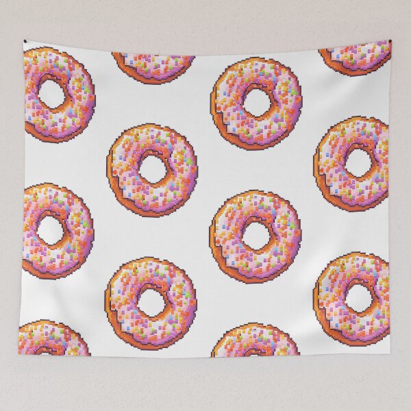 Item preview, Pink Strawberry Donut - Pixel art designed and sold by octoboobs.