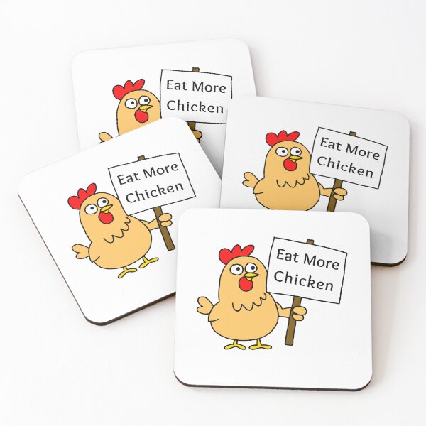 Item preview, Eat More Chicken Funny Chicken Holding a sign designed and sold by printsbymiles.
