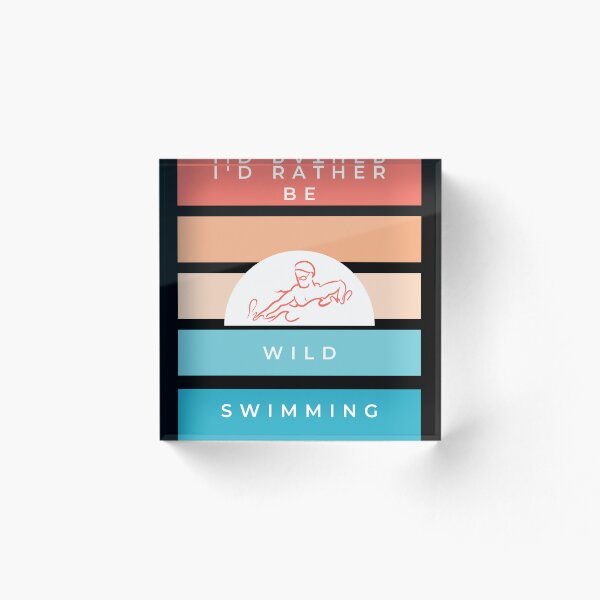 Artikelvorschau, Ich würde lieber wild schwimmen, Vintage-Retro-Design für diejenigen, die es lieben, in der Natur zu schwimmen entworfen und verkauft von BlueLightStore.