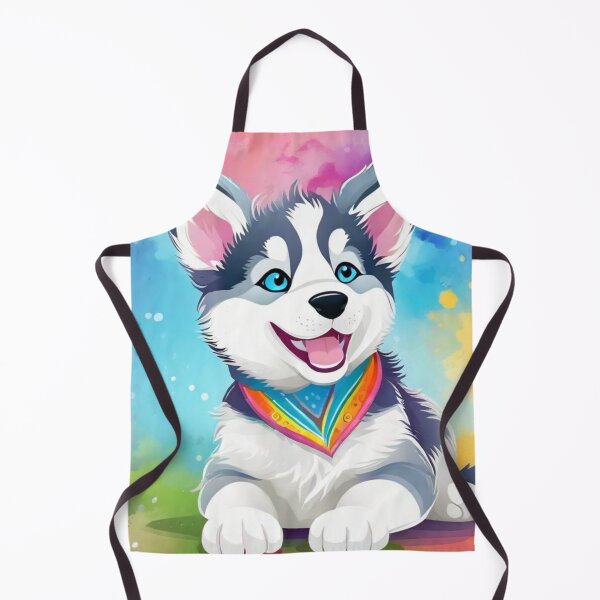 Aperçu de l'œuvre Chiot Husky Avec Fond Coloré créée et vendue par Wolfheartart.