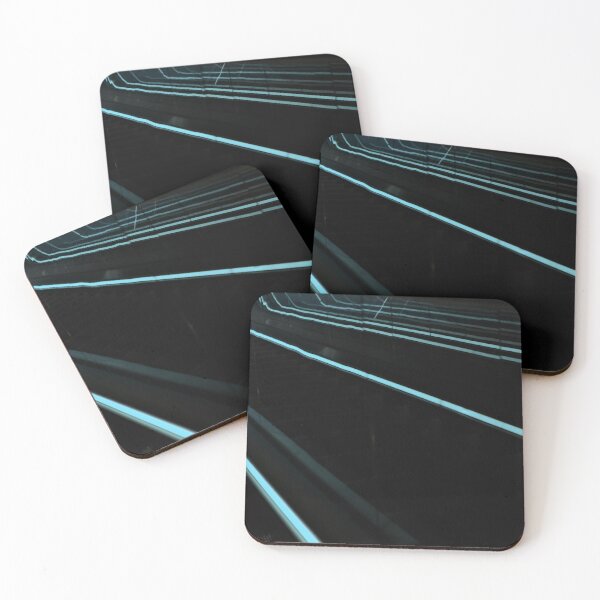 Item preview, Abstract Aqua Blue Escalator Neon Lines 2  designed and sold by Diana van Neck.
