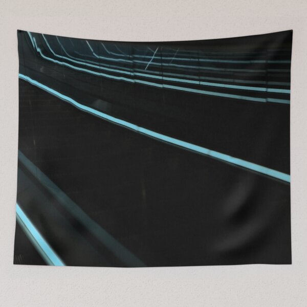 Item preview, Abstract Aqua Blue Escalator Neon Lines 2  designed and sold by Diana van Neck.