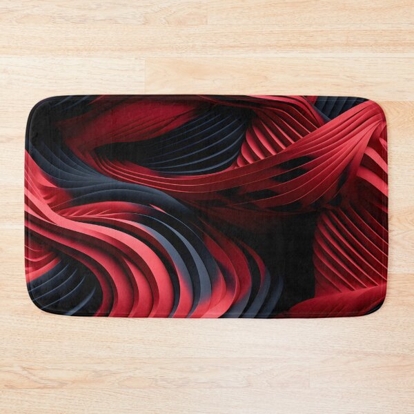 Item preview, Crimson Waves: Abstract Ribbons in Red and Black designed and sold by VectorPlace.