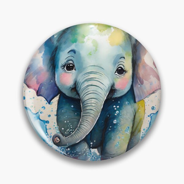 Item preview, Cute baby elephant playing in the water designed and sold by fotofeast.