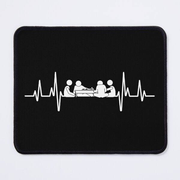 Item preview, heartbeat and board gamers - white design for a board game aficionado/enthusiast/collector designed and sold by BlueLightStore.