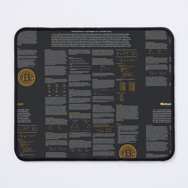 Item preview, Bitcoin: A Peer-to-Peer Electronic Cash System | Bitcoin White Paper Poster  (Dark theme)) designed and sold by auaggy.
