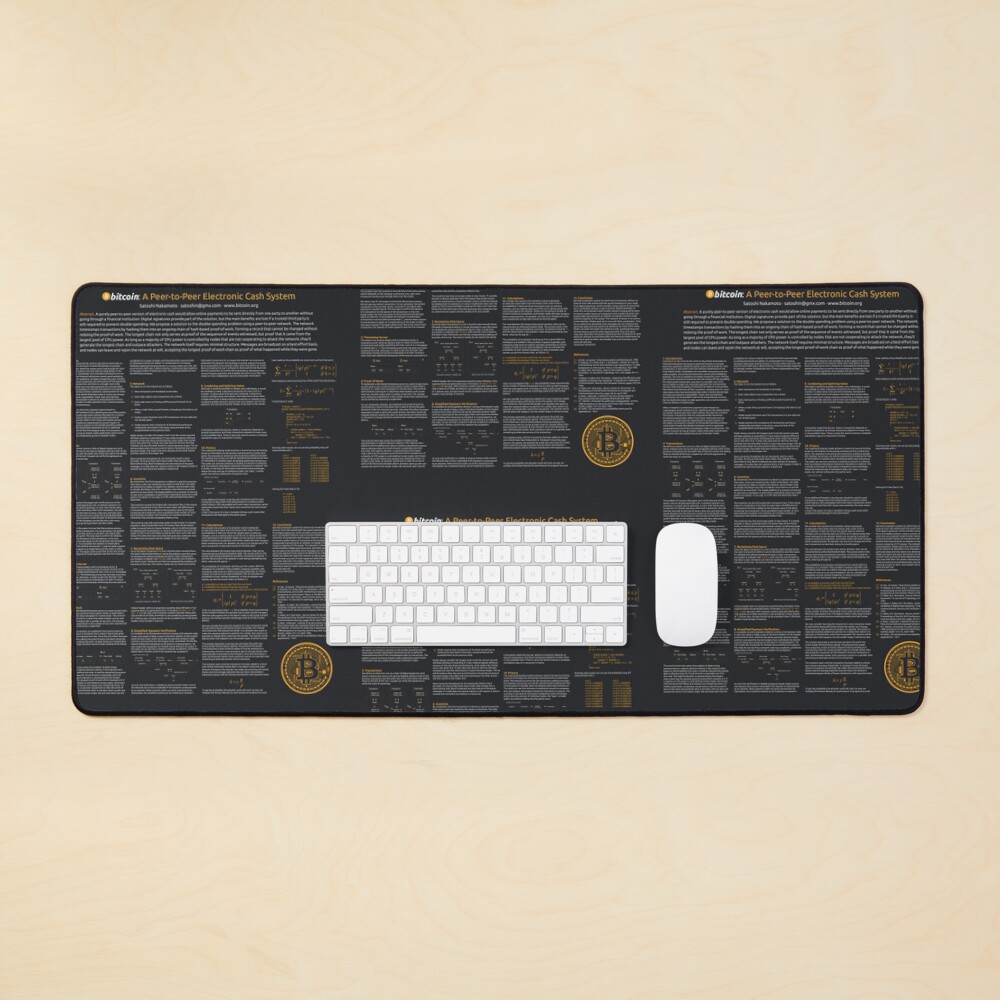 Bitcoin: A Peer-to-Peer Electronic Cash System | Bitcoin White Paper Poster  (Dark theme))