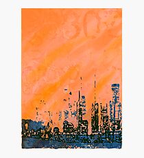 Orange and blue abstract Photographic Print