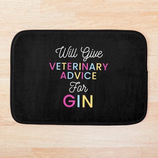 Artikelvorschau, Gibt tierärztliche Ratschläge für Gin, farbenfrohes Typografie-Design für Gin-liebende Tierärzte entworfen und verkauft von BlueLightStore.