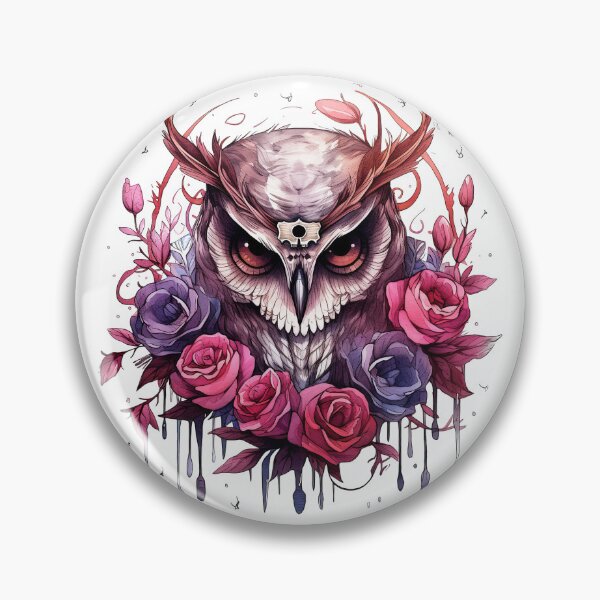 Item preview, Watercolor OxBlood Witch's Owl designed and sold by Mandayartstudio.