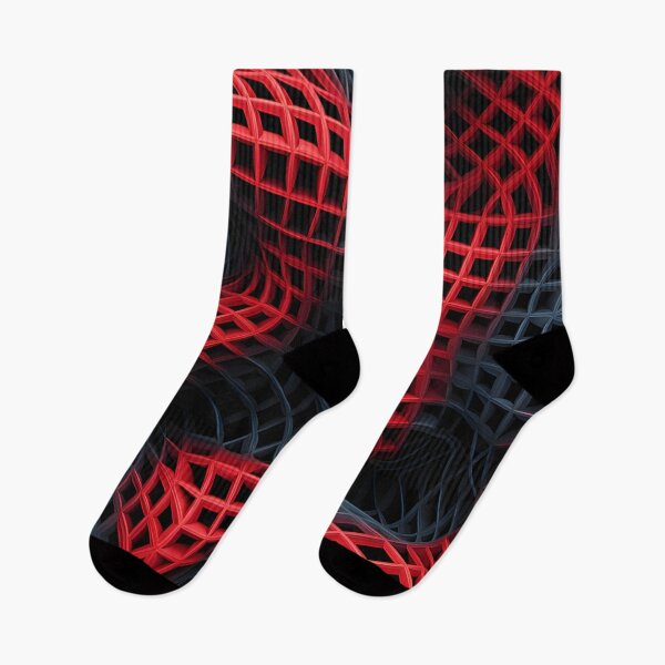 Item preview, Crimson Weave: Abstract Red Lattice on Black designed and sold by VectorPlace.