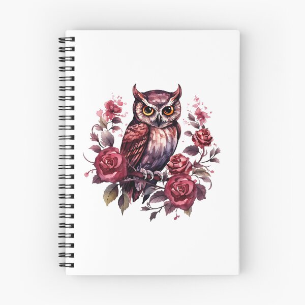 Item preview, Watercolor OxBlood Witch's Owl designed and sold by Mandayartstudio.