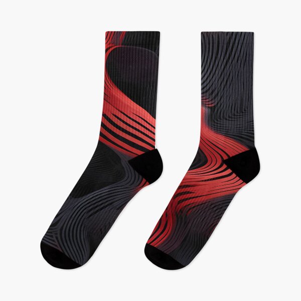 Item preview, Scarlet Ribbons: Flowing Abstract in Red and Black designed and sold by VectorPlace.