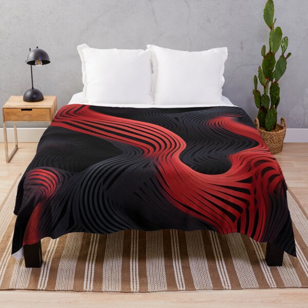 Item preview, Scarlet Ribbons: Flowing Abstract in Red and Black designed and sold by VectorPlace.
