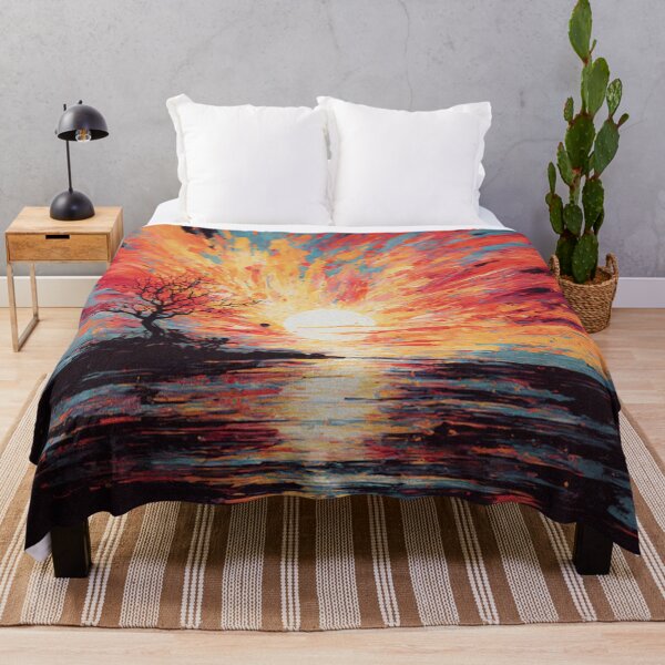 Artikelvorschau, Tragisches abstraktes Gemälde bei Sonnenuntergang entworfen und verkauft von Evercolorful.