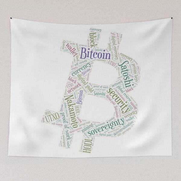 Item preview, Bitcoin Symbol Wordcloud for Lighter Backgrounds designed and sold by WordsYouLove.