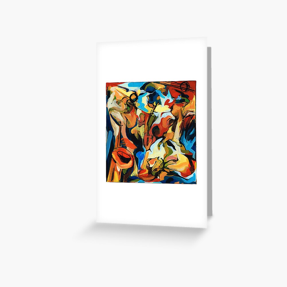 Abstract Musicians Painting Greeting Card