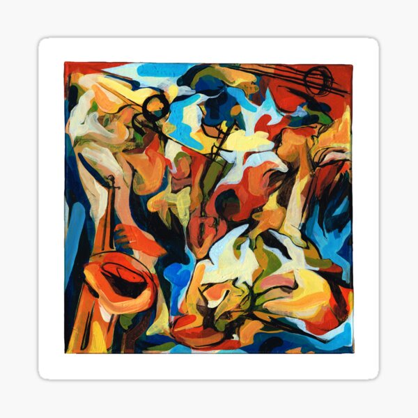 Abstract Musicians Painting Sticker