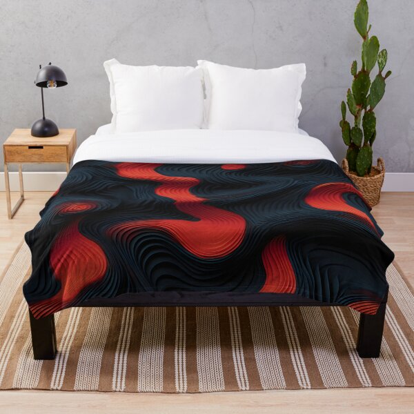 Aperçu de l'œuvre Crimson Waves : art abstrait en rouge et noir créée et vendue par VectorPlace.